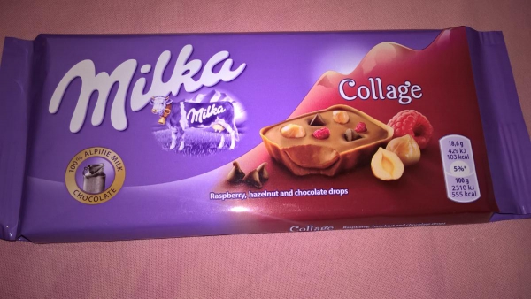Milka Collage Raspberry, chocolate bar Milka Collage Raspberry, chocolate bar