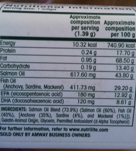 Nutrilite Salmon Omega - 3 Soft Gel Nutrilite Salmon Omega - 3 Soft Gel