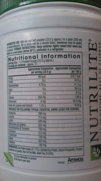 Nutrilite Protein Powder Nutrition Facts Nutrition Ftempo