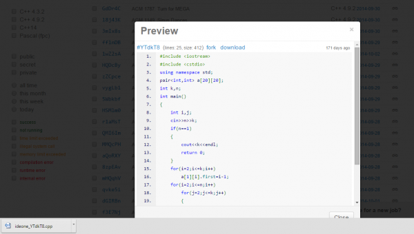 Ideone - online code writing and compiling tool Ideone - online code writing and compiling tool