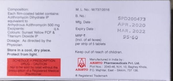 Azivent 500 (Azithromycin Tablets) for Respiratory Tract Infection Azivent 500 (Azithromycin Tablets) for Respiratory Tract Infection