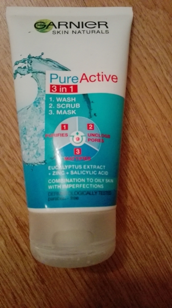 Garnier Pure Active 3 in 1 Wash,Scrub and Mask Garnier Pure Active 3 in 1 Wash,Scrub and Mask