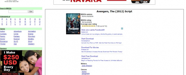 Internet Movie Script Database (IMSDb.com) Internet Movie Script Database (IMSDb.com)