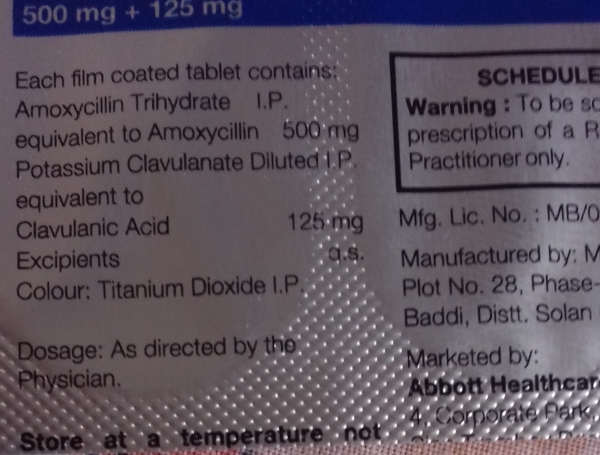 Amoxyclav 625 (Amoxycillin and Potassium Clavulanate Tablets) Amoxyclav 625 (Amoxycillin and Potassium Clavulanate Tablets)