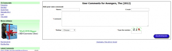 Internet Movie Script Database (IMSDb.com) Internet Movie Script Database (IMSDb.com)