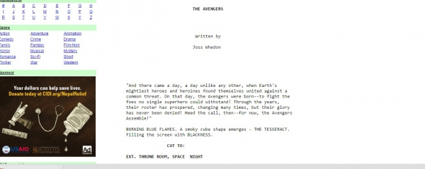 Internet Movie Script Database (IMSDb.com) Internet Movie Script Database (IMSDb.com)