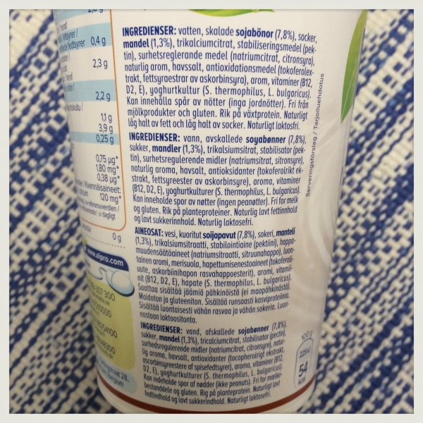 Alpro plain yogurt alternative with almond review