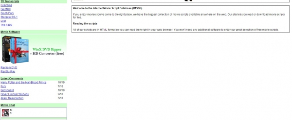 Internet Movie Script Database (IMSDb.com) Internet Movie Script Database (IMSDb.com)