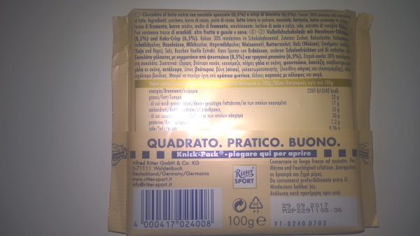 Ritter Sport Biscuit plus Nuts Ritter Sport Biscuit plus Nuts